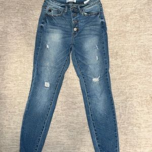 Kancan Distressed Straight Leg Jeans. Size 28.